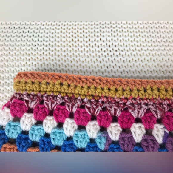 New Crocheted Mini Skirt, Handmade Striped Skirt, Colorful Fall/Winter Skirt - Picture 7 of 11